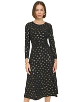 Tommy Hilfiger Women's Printed Ruched-Waist Dress