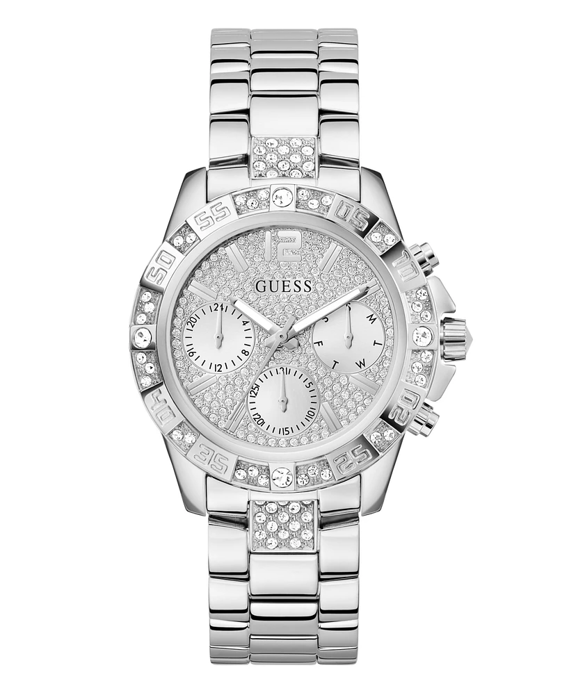 Guess Women's Multi- Function Silver Tone Stainless Steel Watch 40mm