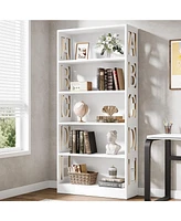 Tribesigns 70.87-Inch Tall White Bookshelf, 5