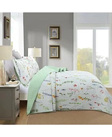 MarCielo 3 Piece Printed Floral Quilt Set Lightweight Bedspread Set Queen