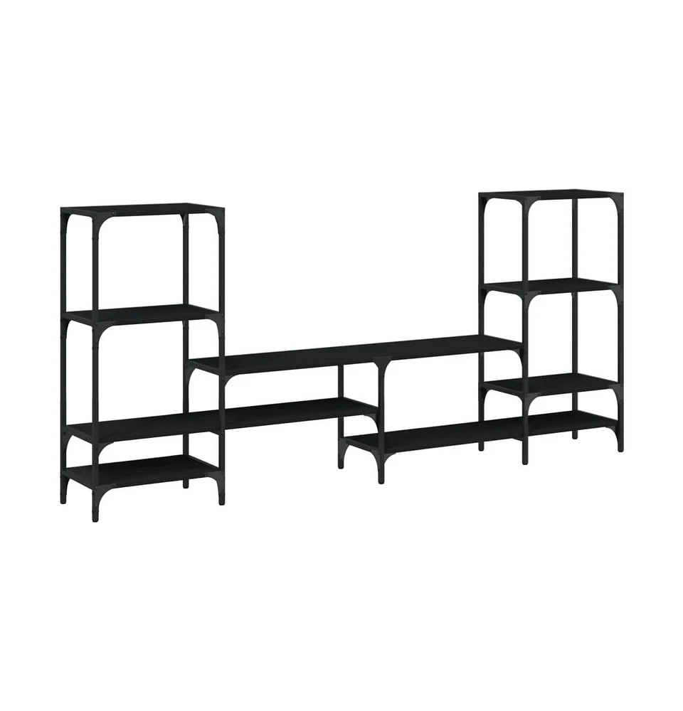 vidaXL Tv Stand Black 81.3"x11.2"x37.4" Engineered Wood