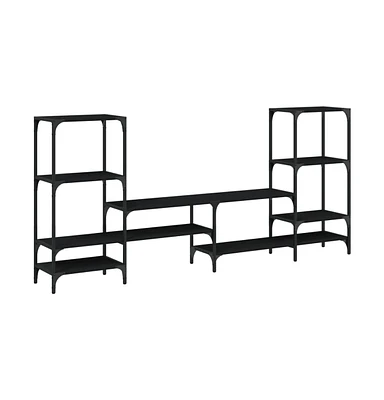 vidaXL Tv Stand Black 81.3"x11.2"x37.4" Engineered Wood