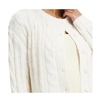 Cotton On Women's Fluffy Mid Cable Crew Cardigan