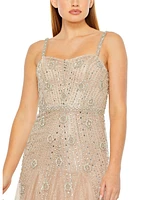 Mac Duggal Women's Slim Strap Embellished Bustier Gown