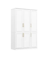 Famapy 6-Door Big Armoires with 2 Hanging Rods, Storage Shelves