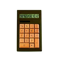 Impecca CB1203 12-Digits Bamboo Custom Carved Desktop Calculator