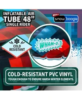 Inflatable Snow Tube, 48" Single/Double Rider Heavy Duty Air Hard Bottom Sled with Handles