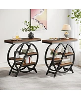 Tribesigns End Table Set of 2, 3