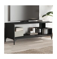 vidaXL Tv Stand Black 40.2"x15.7"x16.1" Engineered Wood and Powder-coated Steel