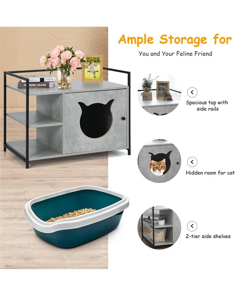 Slickblue Wooden Cat Litter Box Enclosure for Stylish and Functional Pet Care