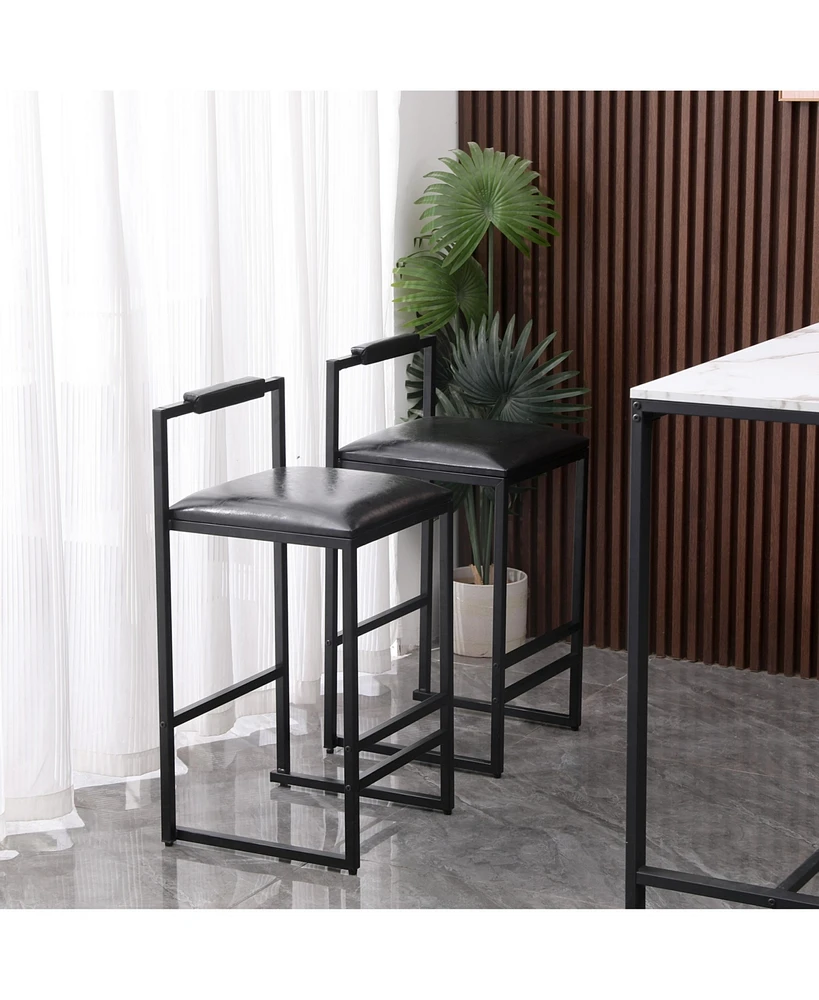 Slickblue Counter Height Bar Stools with Backrest Set of 2, Stylish and Comfortable Seating