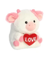 Aurora Mini Love Cow Rolly Pet Round Plush Toy Pink 5"