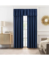 Kate Aurora Modern Lux Complete 3 Piece Chenille Curtain Panels & Valance Set