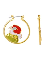 Dr. Seuss Dr Seuss Grinch Mismatched Head Hoop Earrings