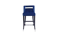 Slickblue Suede Velvet Barstools with Nailheads 2-Piece Set, Elegant Living Room Chairs