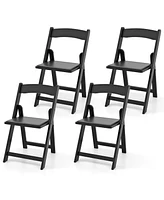 Gymax Set of Dining Chairs w/ Rubber Wood Legs & Padded Seat for Home Office Events