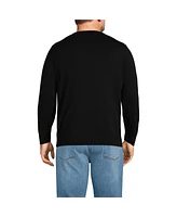 Lands' End Big & Tall Fine Gauge Cotton V Neck Sweater