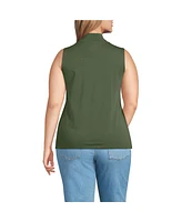 Lands' End Plus Lightweight Jersey Skimming Sleeveless Mock Neck