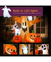 Yescom 7.5 Ft Halloween Inflatables Outdoor Yard Decoration,Blowup Scary Led Tree,Ghost,Owl,Pumpkin 2024