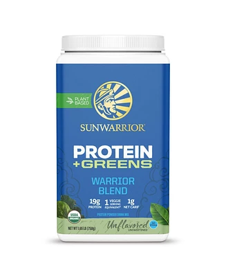 Sunwarrior Organic Warrior Blend Protein + Greens Powder, Plant-Based Protein, Unflavored, Sunwarrior, 750gm