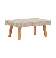 vidaXL Patio Coffee Table Poly Rattan Beige