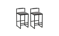 Slickblue Set of 2 Counter Height Barstools Modern Armless with Metal Legs