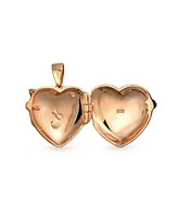 Bling Jewelry Abalone Shell Cz Butterfly Heart Shape Locket For Women Pendant Necklace Rose Gold Plated .925 Sterling Silver