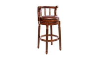 Slickblue 29.5-Inch Wooden Swivel Barstool – 360-Degree Rotating Seat, Stylish and Functional