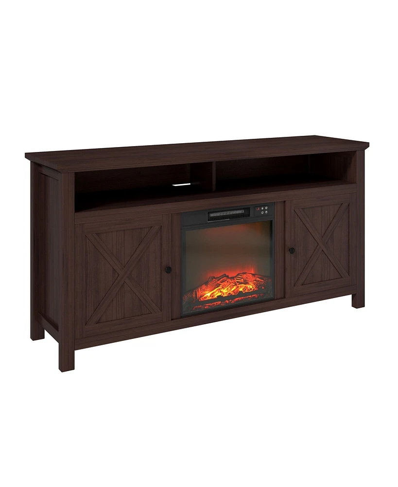 Mondawe 70" Tv Stand with 28" Electric Fireplace - 5000 Btu, Remote Control & Overheat Protection