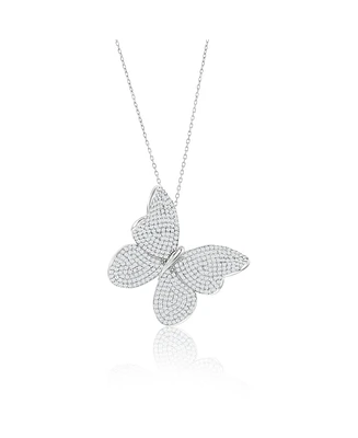 Suzy Levian New York Suzy Levian White Sterling White Cubic Zirconia Butterfly Pendant