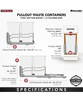 Rev-a-Shelf Double Pullout Trash Can 27 qt. with Soft-close, 53WC-1527SCDM-213