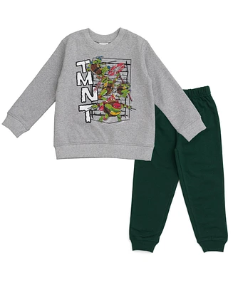 Teenage Mutant Ninja Turtles Boys Fleece Sweatshirt and Pants Outfit Set to (12 Months - 14-16)