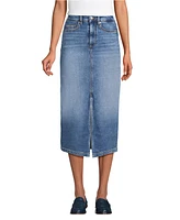 Lands' End Women's Soft Denim Midi Column Skirt