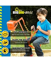 Big Dig and Roll Special Edition Sandbox Digger w/ 360 Degree Rotation, Orange