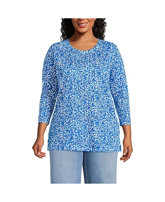 Lands' End Plus Size 3/4 Sleeve Cotton Supima Tunic