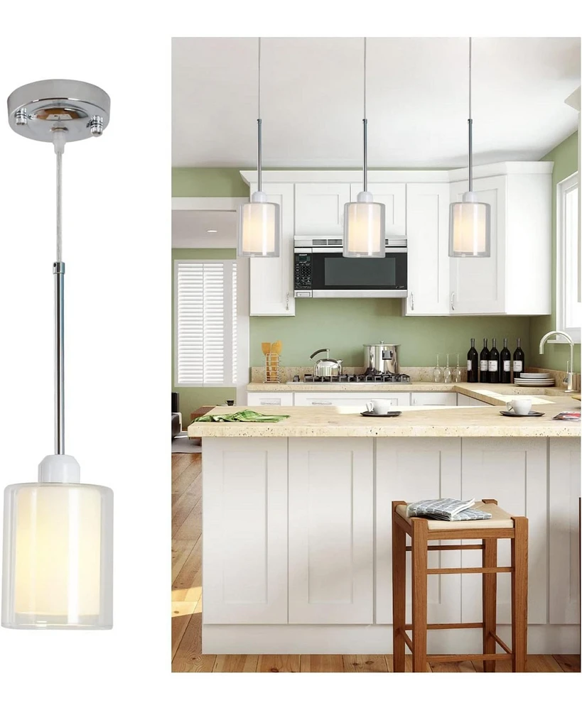 Slickblue Modern Glass Pendant Light for Kitchen Island, Stylish Hanging Lighting Fixture