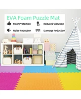BalanceFrom Fitness 96 Sq Ft Interlocking Eva Foam Exercise Mat Tiles, Multi