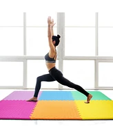 BalanceFrom Fitness 96 Sq Ft Interlocking Eva Foam Exercise Mat Tiles, Multi