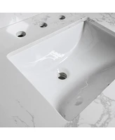 Slickblue 43x22 Stone Bathroom Vanity Top with Integrated Sink for Stylish and Durable Design