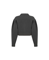 Nocturne Women's Shirt Collar Crop Jacket