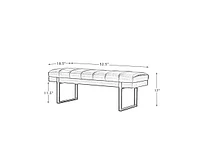 Hulala Home Mid-century Modern Laurens Upholstered Bench with Metal Legs