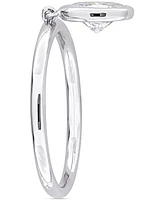 Moissanite Bezel Oval Dangle Ring (1 ct. t.w.) Sterling Silver