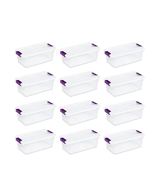 Sterilite 6 Quart Plastic ClearView Latch Box Storage Container Tote, 12 Pack