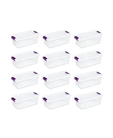 Sterilite 6 Quart Plastic ClearView Latch Box Storage Container Tote, 12 Pack