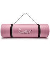 Sunny Health & Fitness Premium 1/2-Inch Extra Thick Exercise Yoga Mat Non-Slip - Pink - 74 x 24 Inches