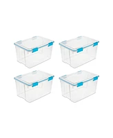 Sterilite Large 32 Qt Home Storage Container Tote with Latching Lids, (4 Pack)