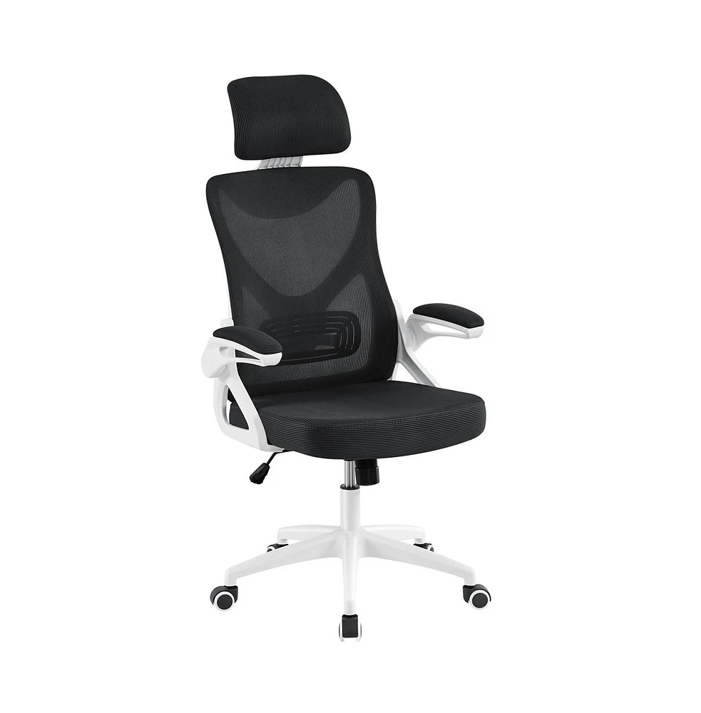 Yaheetech High Back Office Chair with 90° Flip-up Armrest