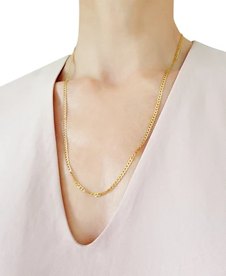 24" Curb Link Chain Necklace (3-1/6mm) in Solid 14k Gold