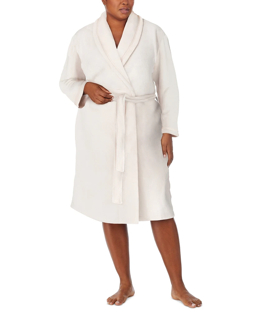 Ellen Tracy Plus Shawl-Collar Chenille Robe