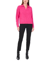 Sam & Jess Women's Collared Cable Knit Sweater